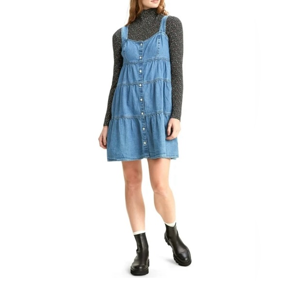 Levi's Blue Buttoned Sleeveless Sundress - Picture 5 of 10